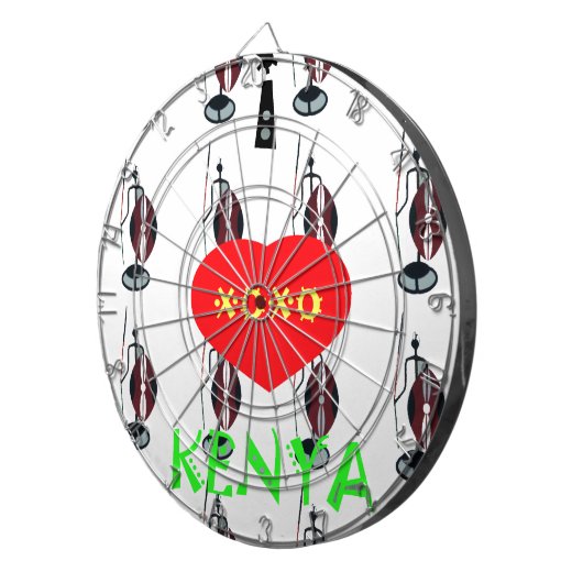 Ik hou van Kenia Masai Art Print Dartbord (Voorkant Rechts)