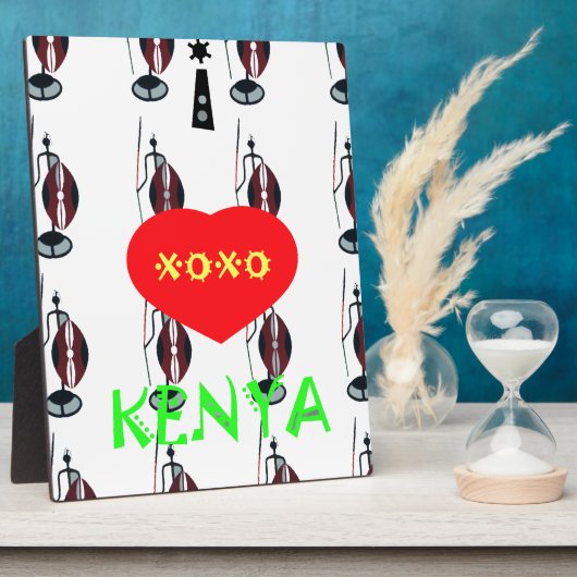 Ik hou van Kenia Masai Art Print Fotoplaat (Zijkant)