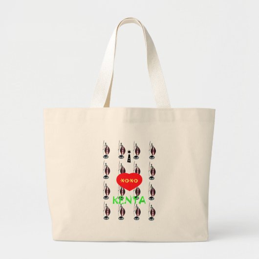 Ik hou van Kenia Masai Art Print Grote Tote Bag (Voorkant)