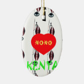 Ik hou van Kenia Masai Art Print Keramisch Ornament (Rechts)