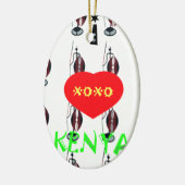 Ik hou van Kenia Masai Art Print Keramisch Ornament (Links)