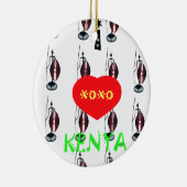 Ik hou van Kenia Masai Art Print Keramisch Ornament (Rechts)