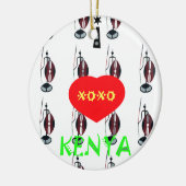 Ik hou van Kenia Masai Art Print Keramisch Ornament (Links)
