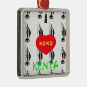 Ik hou van Kenia Masai Art Print Metalen Ornament (Rechts)