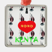 Ik hou van Kenia Masai Art Print Metalen Ornament (Voorkant)