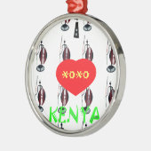 Ik hou van Kenia Masai Art Print Metalen Ornament (Links)