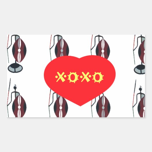 Ik hou van Kenia Masai Art Print Rechthoekige Sticker (Voorkant)