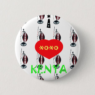 Ik hou van Kenia Masai Art Print Ronde Button 5,7 Cm