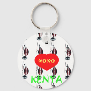 Ik hou van Kenia Masai Art Print Sleutelhanger