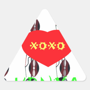 Ik hou van Kenia Masai Art Print Sticker