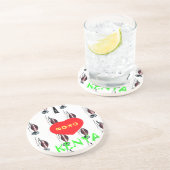 Ik hou van Kenia Masai Art Print Zandsteen Onderzetter (Zijkant)