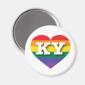 Ik hou van Kentucky Gay Pride Rainbow Heart Magneet (Voorkant / Achterkant)
