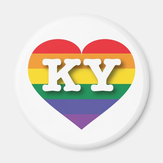 Ik hou van Kentucky Gay Pride Rainbow Heart Magneet (Voorkant)