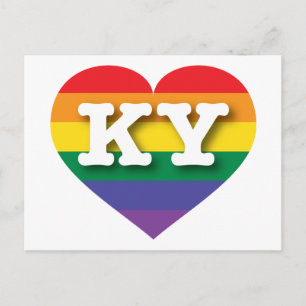 Ik hou van Kentucky Rainbow Heart Briefkaart
