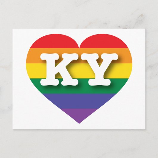 Ik hou van Kentucky Rainbow Heart Briefkaart (Voorkant)