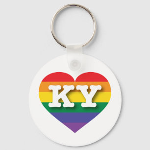 Ik hou van Kentucky Rainbow Heart Sleutelhanger
