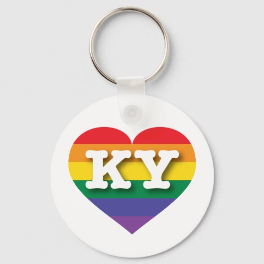 Ik hou van Kentucky Rainbow Heart Sleutelhanger (Voorkant)