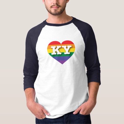 Ik hou van Kentucky Rainbow Heart T-shirt (Voorkant)