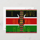Ik hou van Kenya XOXO Briefkaart (Voorkant / Achterkant)