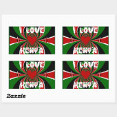 Ik hou van Kenya XOXO! Hakuna Matata Gifts Rechthoekige Sticker (Vel)