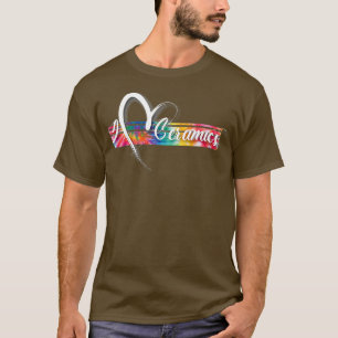 Ik hou van keramiek en kleurstof geïnspireerd t-shirt