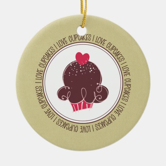 Ik hou van keramische kerstsieraden keramisch ornament (Voorkant)