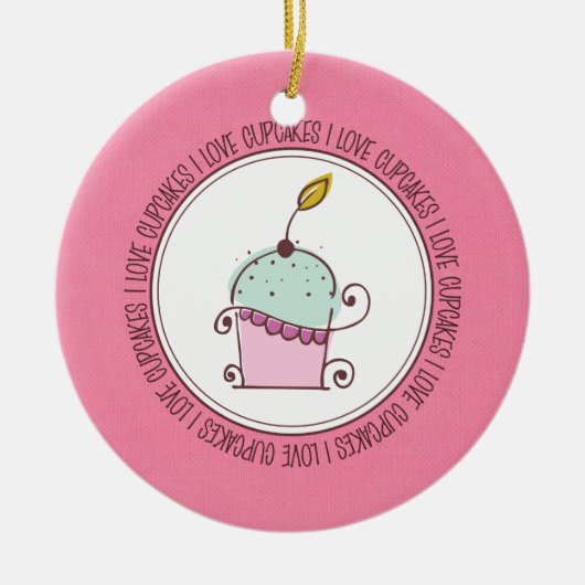 Ik hou van keramische kerstsieraden keramisch ornament (Voorkant)