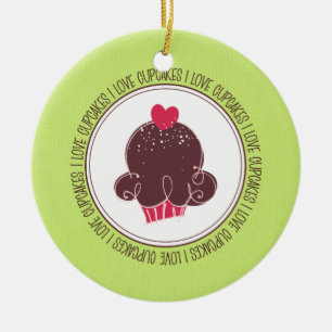 Ik hou van keramische kerstsieraden keramisch ornament
