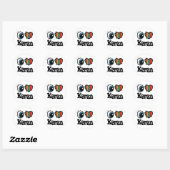 Ik hou van Keran Ronde Sticker (Vel)