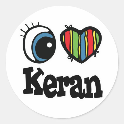 Ik hou van Keran Ronde Sticker (Voorkant)
