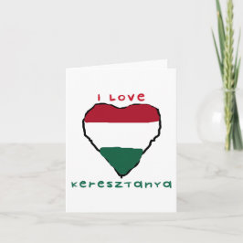 Ik hou van Keresztanya-briefkaart Kaart