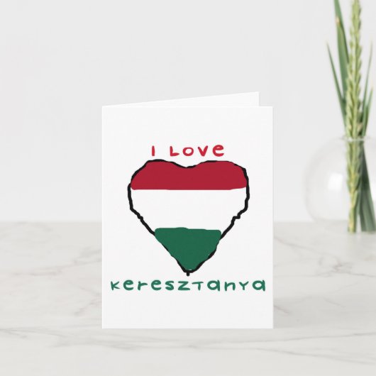 Ik hou van Keresztanya-briefkaart Kaart (Voorkant)