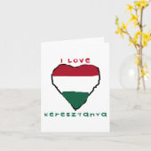 Ik hou van Keresztanya-briefkaart Kaart (Gele Bloem)