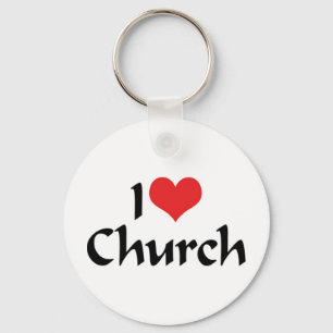 Ik hou van kerk sleutelhanger