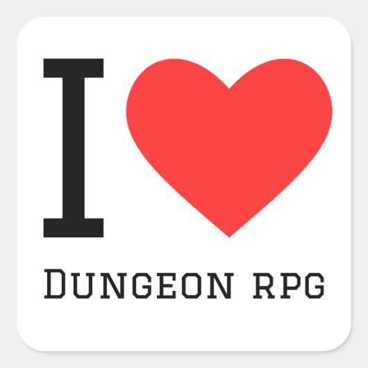 Ik hou van kerker rpg vierkante sticker (Voorkant)