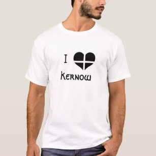 Ik hou van Kernow Cornwall St Piran Vlag Hart T-shirt