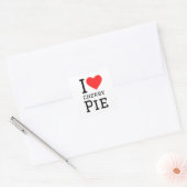 Ik hou van kersentaart vierkante sticker (Envelop)