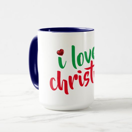 Ik hou van kerst mok grappig kerst feestdagen cade (Voorkant links)