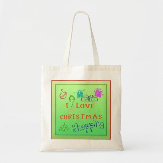 Ik Hou Van Kerst Winkel Boodschappentas Tote Bag (Voorkant)