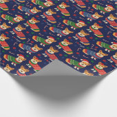 Ik hou van kerstbekkenpapier van Corgis Cadeaupapier (Hoek)