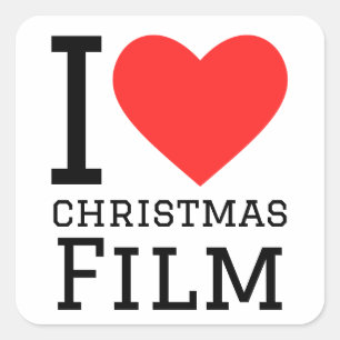 Ik hou van kerstfilm vierkante sticker