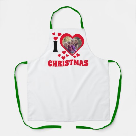 Ik hou van kerstfotosjabloon schort (Voorkant)