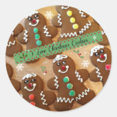 Ik hou van kerstkoekjes - kleurrijk ontbijtkoek ronde sticker (Voorkant)