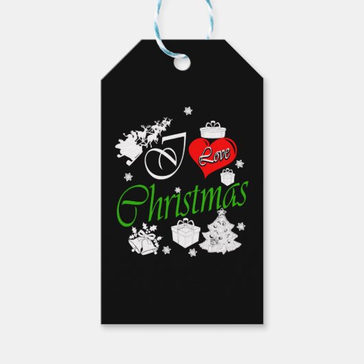Ik hou van Kerstmis Cadeaulabel (Voorkant)
