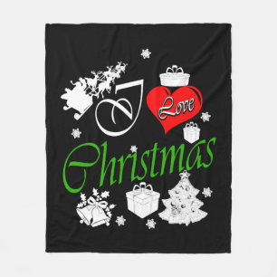 Ik hou van Kerstmis Fleece Deken
