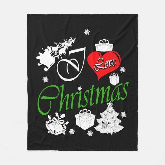 Ik hou van Kerstmis Fleece Deken (Voorkant)