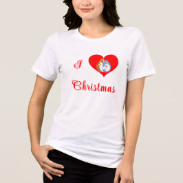 Ik hou van Kerstmis Heilige Familie Christelijk Tri-Blend Shirt