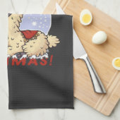 Ik hou van kerstmis lama theedoek (Quarter Fold)