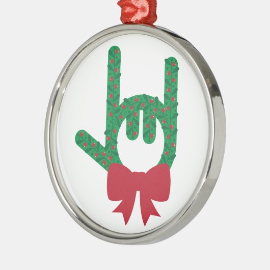 Ik hou van Kerstmis Metalen Ornament (Links)