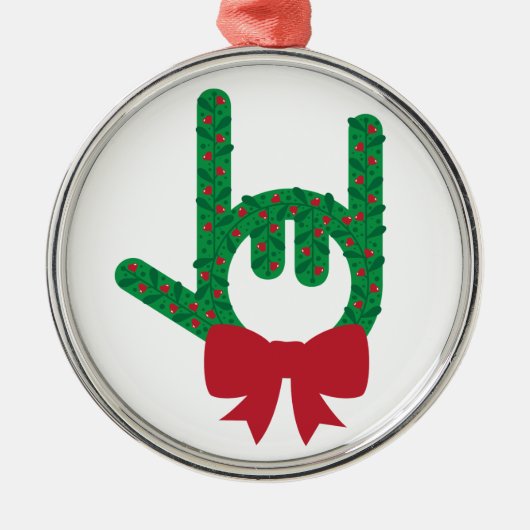 Ik hou van Kerstmis Metalen Ornament (Voorkant)